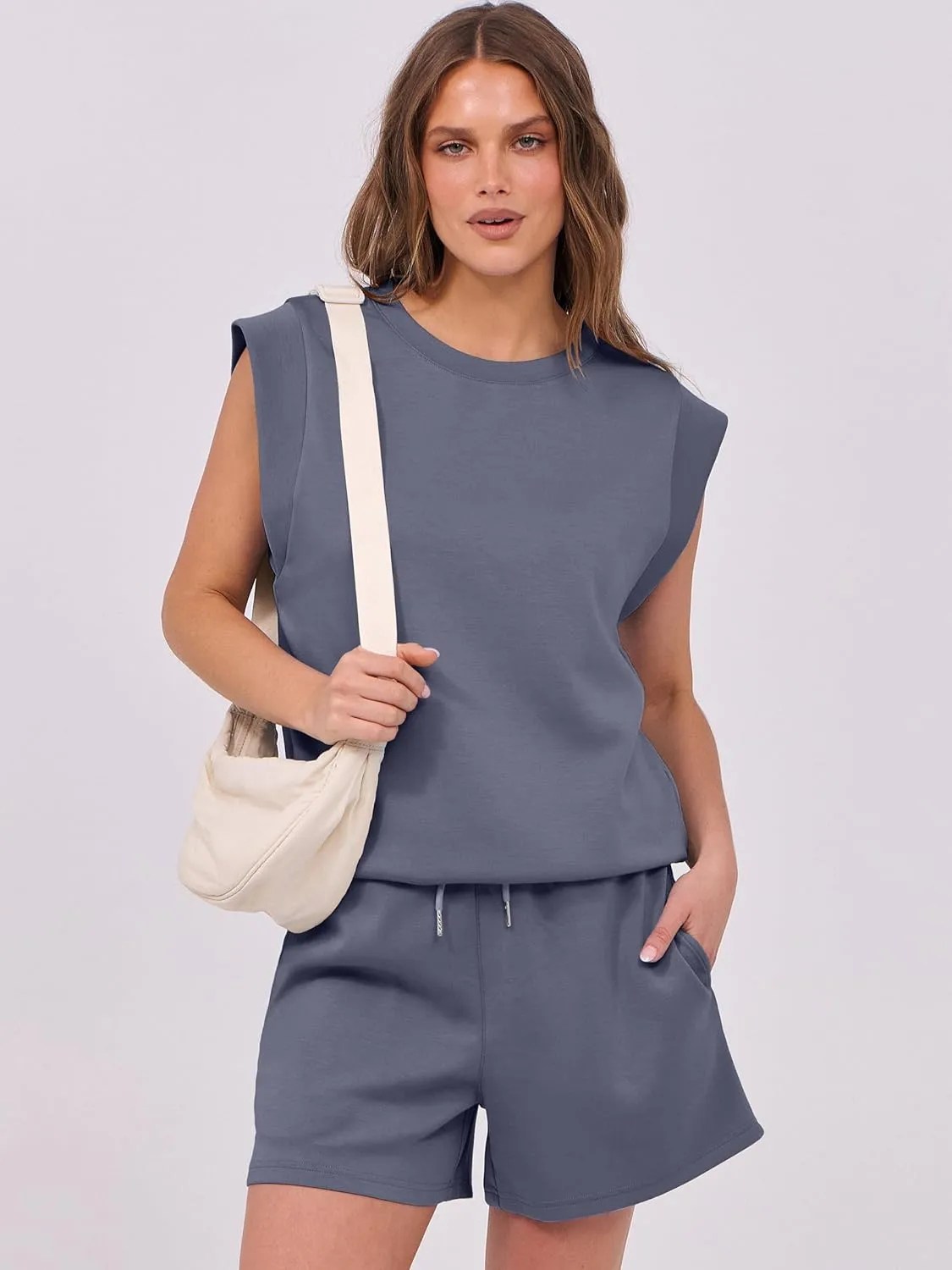 ANRABESS Two Piece Sets for Women 2025 Summer Short Lounge Set Casual Beach Vacation Outfits Spring Sweatsuits Tracksuit