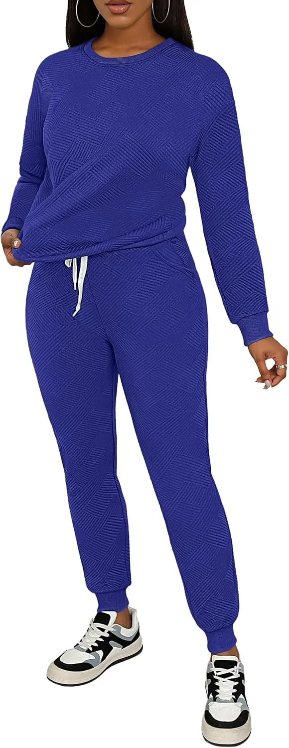 AOMONI Track Suits for Women Set Sweatsuit Sets 2 Piece Long Sleeve Outfits Jogger Sets Pullover with Pockets