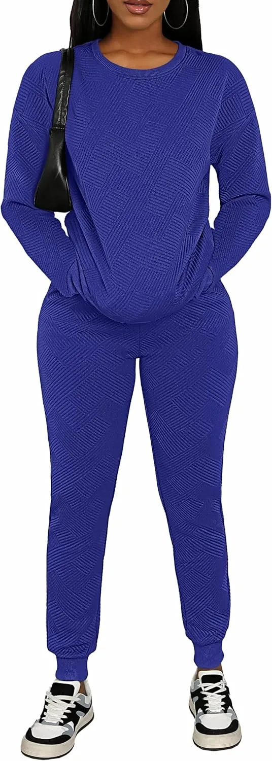 AOMONI Track Suits for Women Set Sweatsuit Sets 2 Piece Long Sleeve Outfits Jogger Sets Pullover with Pockets