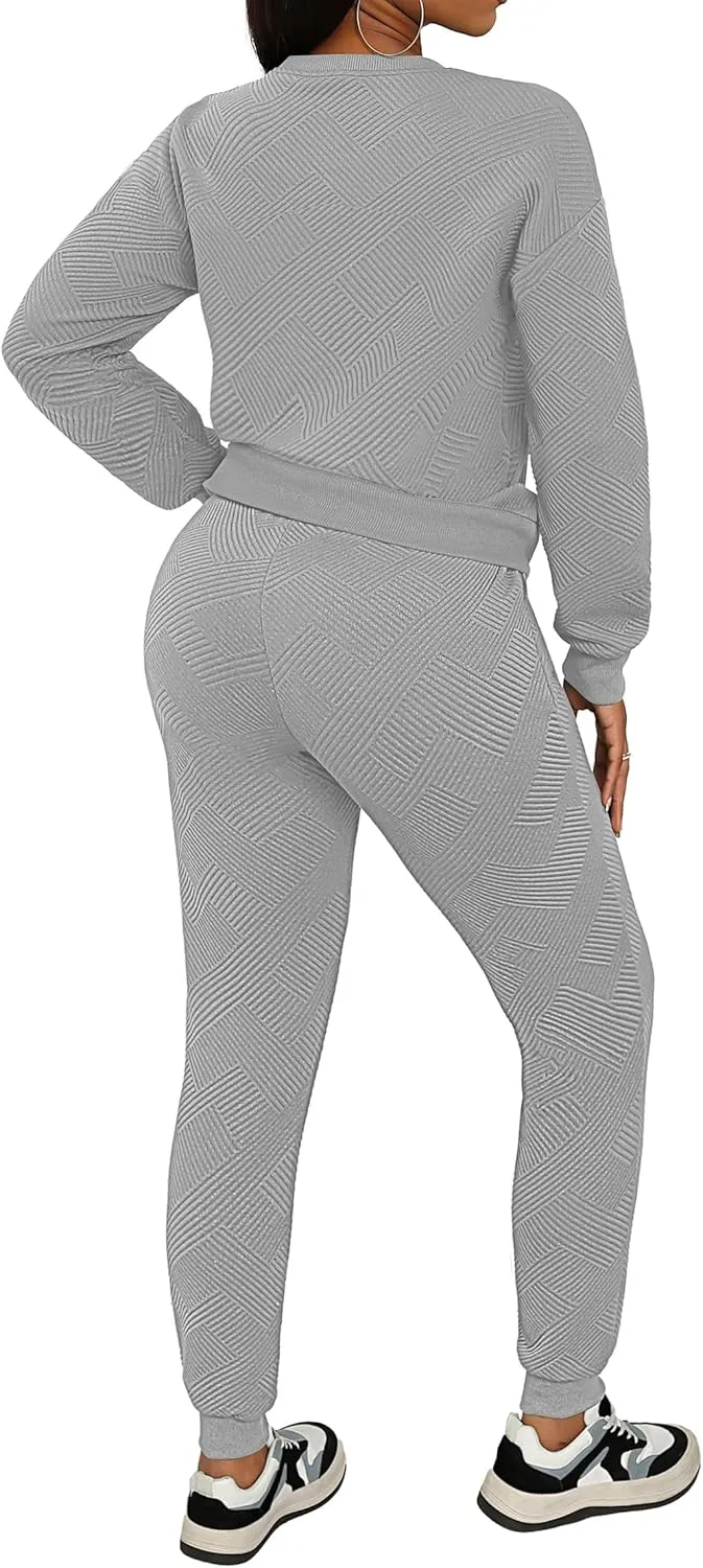 AOMONI Track Suits for Women Set Sweatsuit Sets 2 Piece Long Sleeve Outfits Jogger Sets Pullover with Pockets