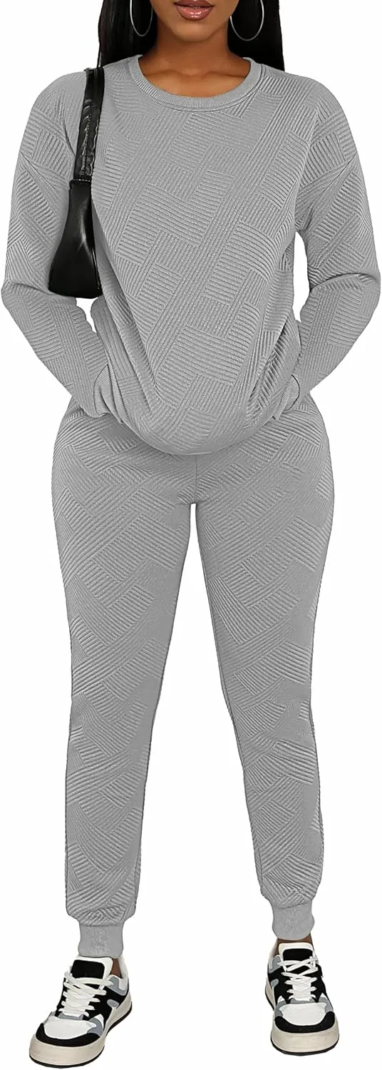 AOMONI Track Suits for Women Set Sweatsuit Sets 2 Piece Long Sleeve Outfits Jogger Sets Pullover with Pockets