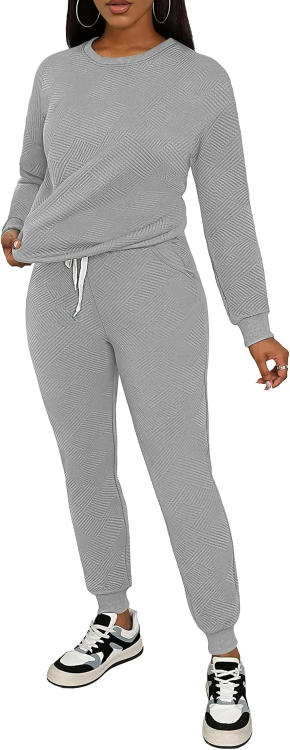 AOMONI Track Suits for Women Set Sweatsuit Sets 2 Piece Long Sleeve Outfits Jogger Sets Pullover with Pockets