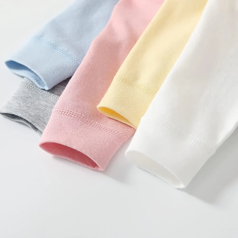 Baby Long Sleeve Side-snap Cotton Shirt Unisex Newborn Girls Boys Kimono Tee Shirts Top