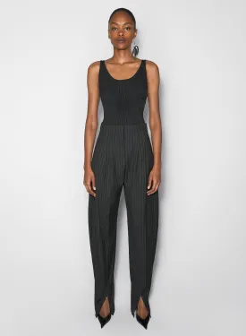 black sculpting knit tank top