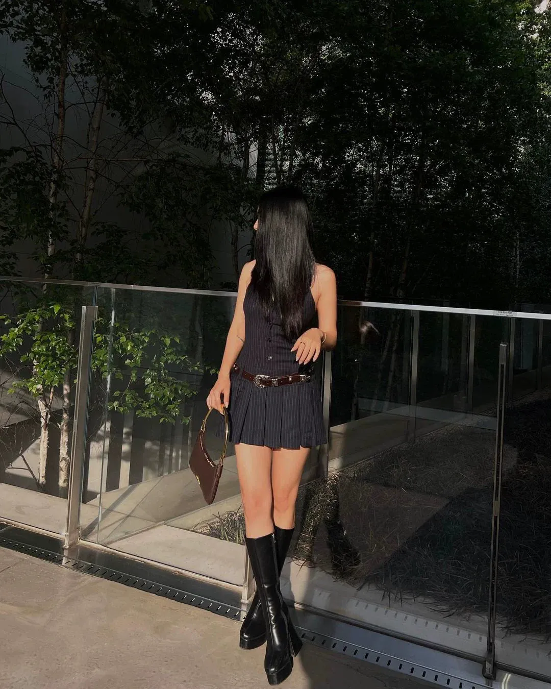 Bonnyshow Sham Pleated Mini Dress