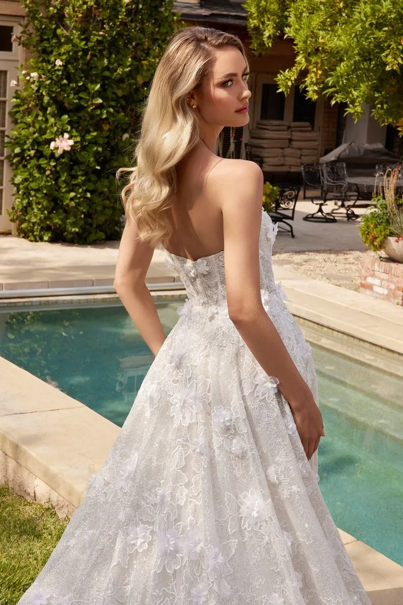 CINDERELLA DIVINE CD860W A-Line Strapless Wedding Gown