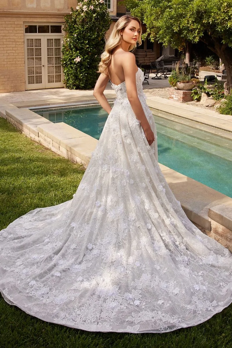 CINDERELLA DIVINE CD860W A-Line Strapless Wedding Gown