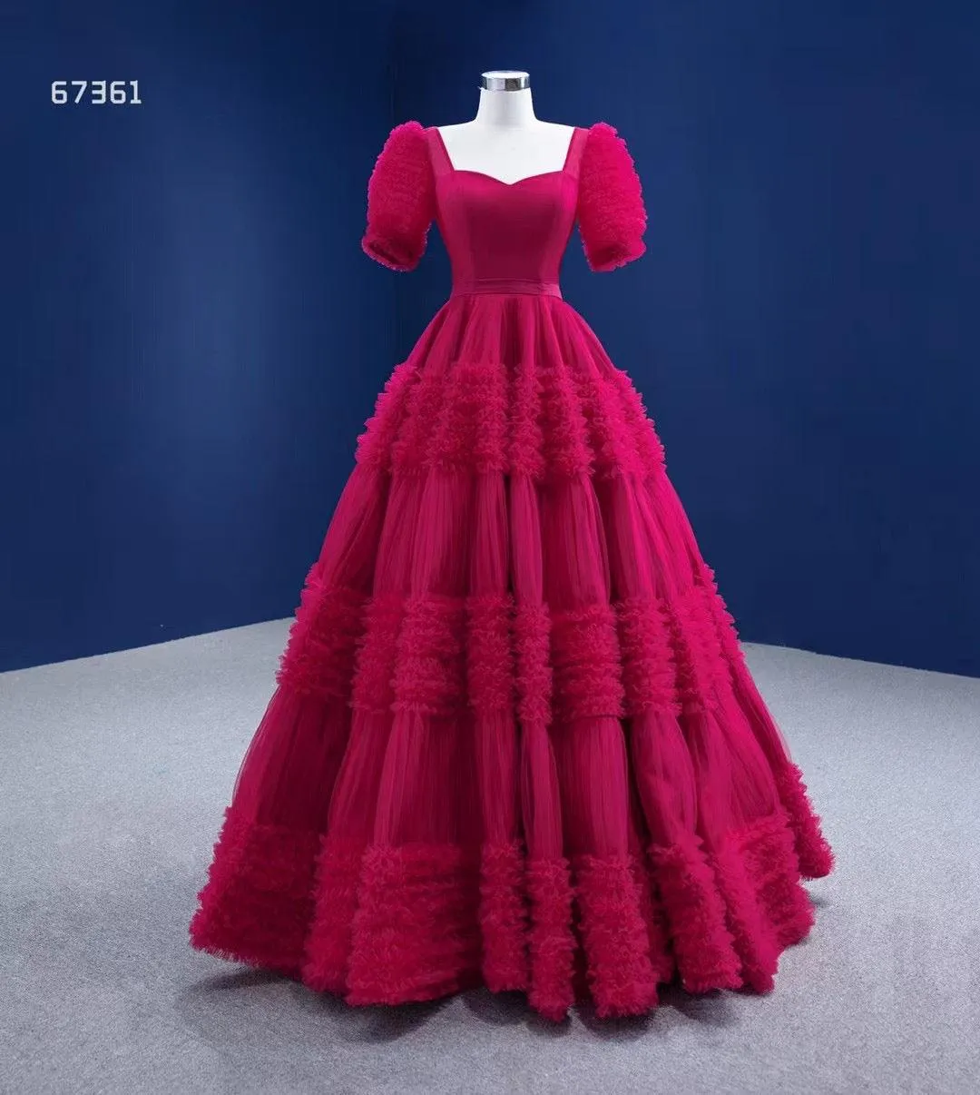 Classic Red A-line Evening Dress