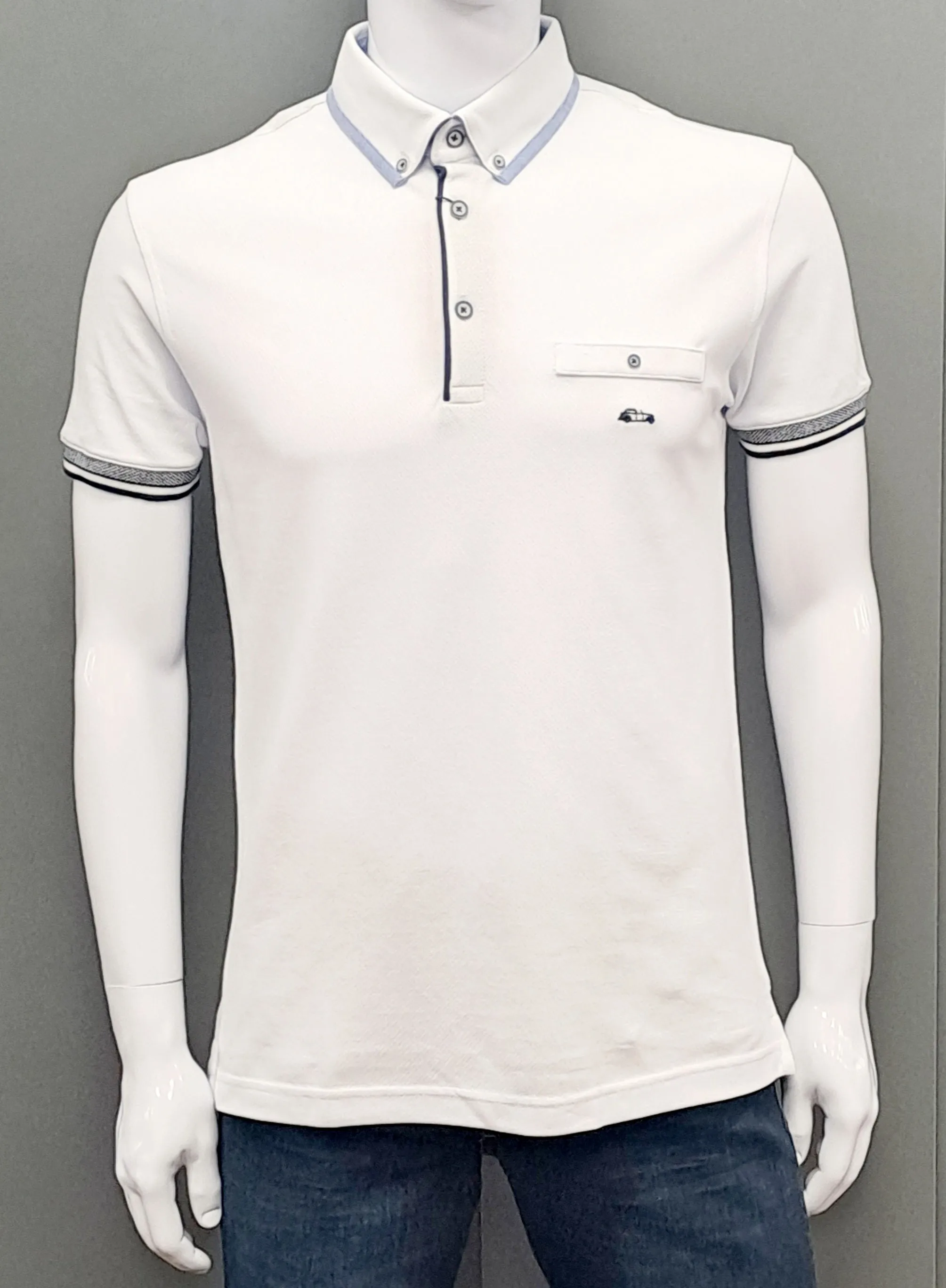 Dario Beltran Button Down Polo 450 - White