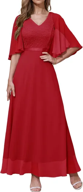 DRESSTELLS Womans Wedding Guest Formal Dress, 2025 Summer Bridesmaid Party Long Prom Church Dresses