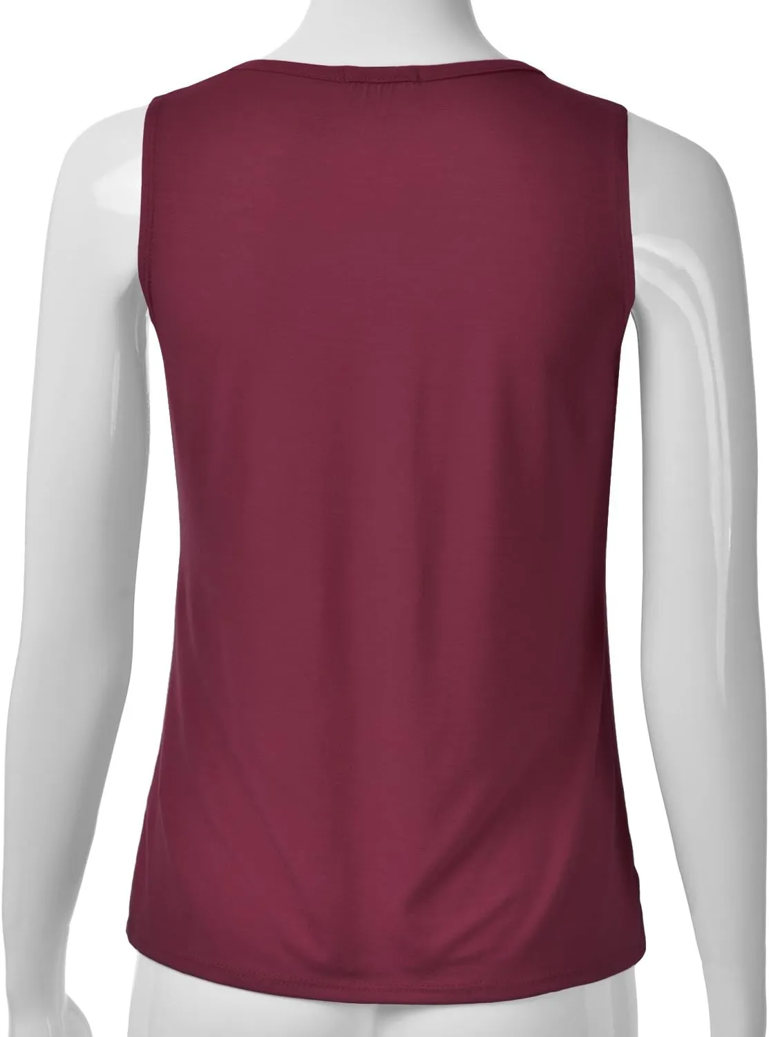EIMIN Women's Pleated Scoop Neck Sleeveless Stretch Basic Soft Tank Top (S-3X)