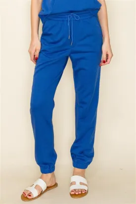 Elastic Waist & Cuff Pants Blue