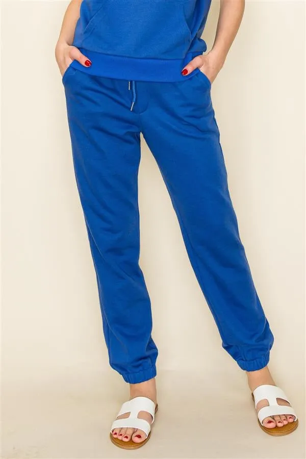 Elastic Waist & Cuff Pants Blue