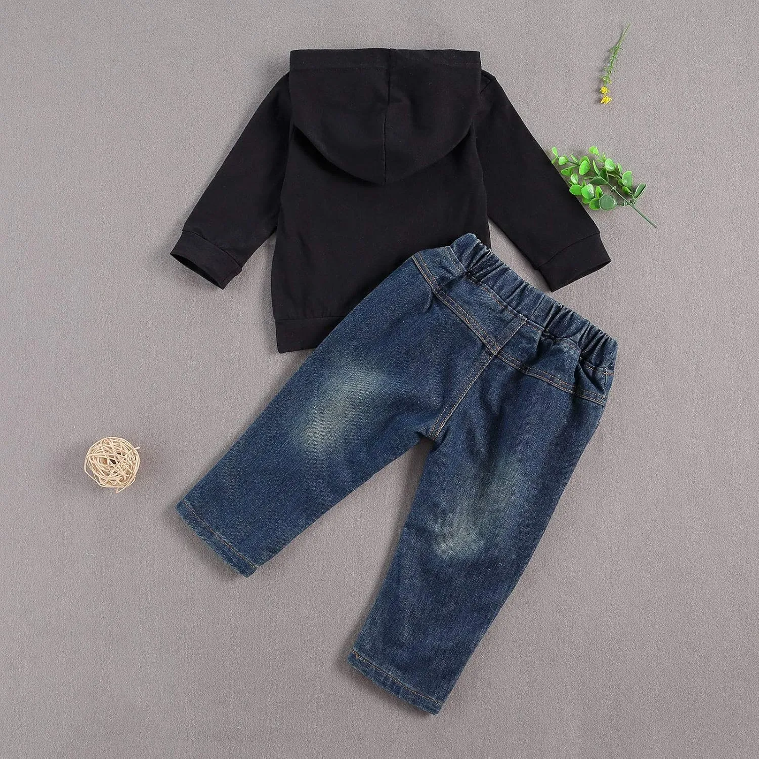 fhutpw Toddler Baby Boy Outfits Hoodie Sweatshirts & Jeans Clothes Set Fall Winter 6 9 12 18 24 Months
