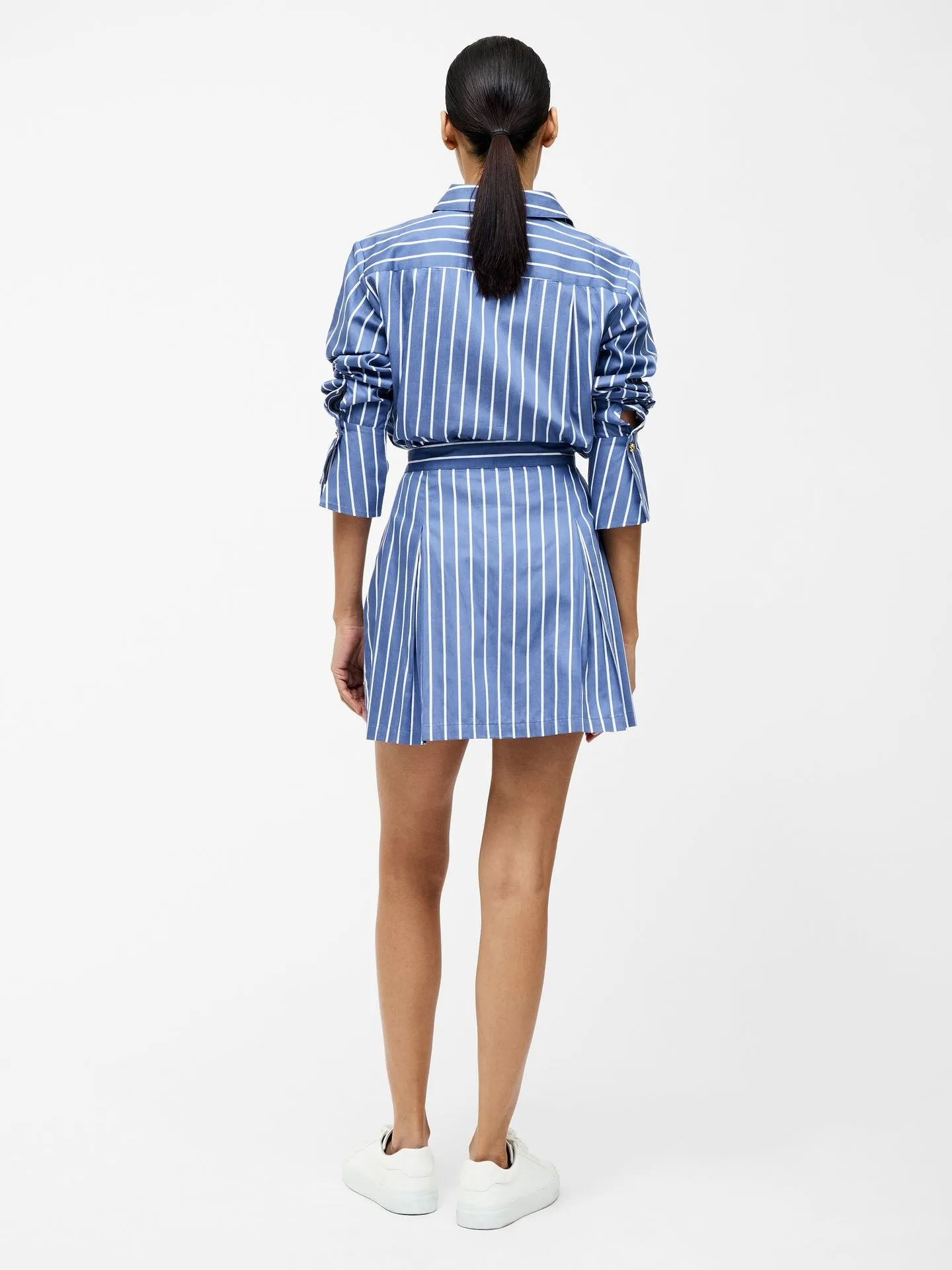 French Connection Alexis Cotton Stripe Pleated Mini Skirt