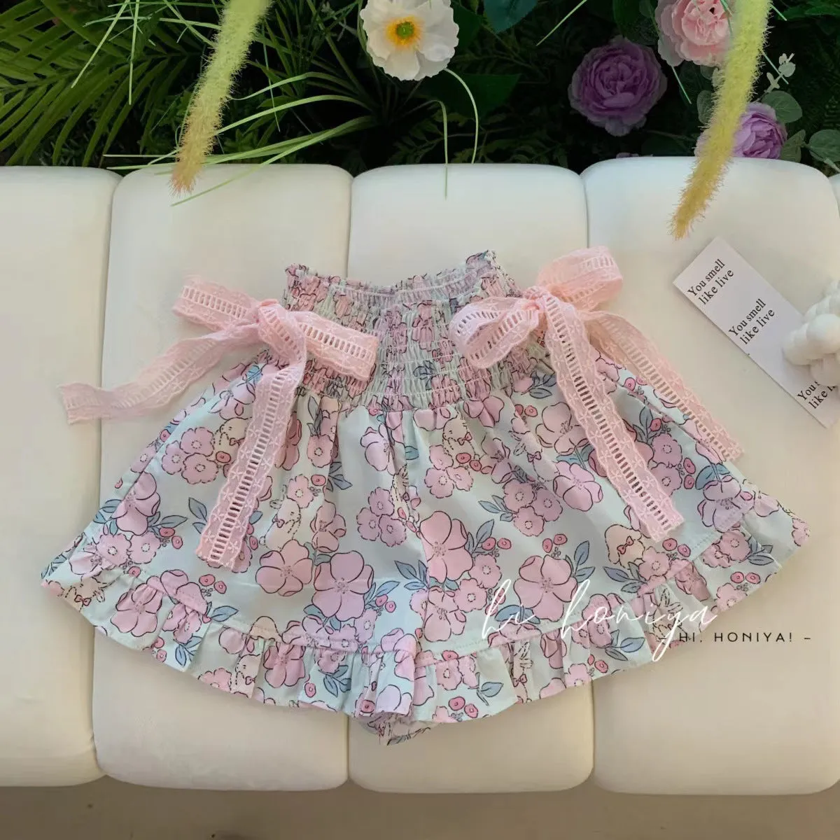 Girl's Floral Vest Two-Piece Suit