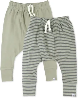 HonestBaby Multipack Honest Pants Joggers Pull on 100% Organic Cotton for Infant Baby and Toddler, Boys, Girls, Unisex