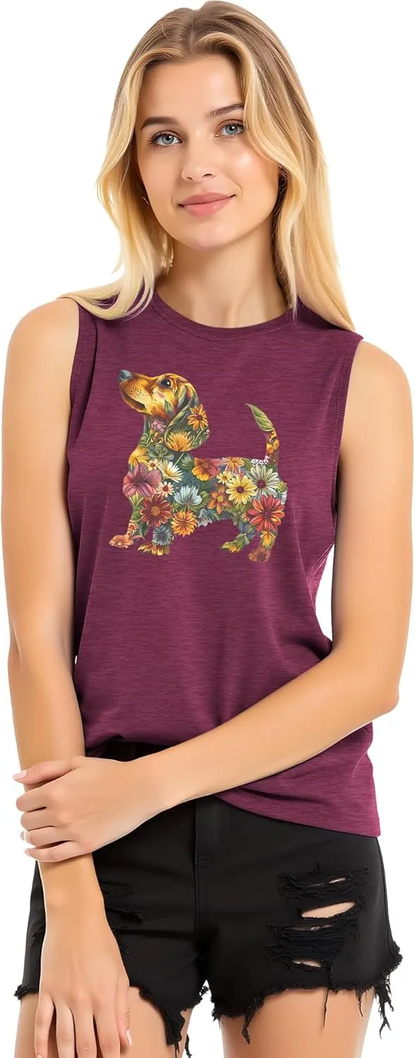 Hummingbird Tank Top for Women Bird Flower Graphic Tee Bird Lover Sleeveless Shirts
