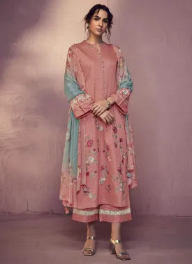 Kimora Party Wear Cotton Satin Unstitched Suit Dress Material for Ladies