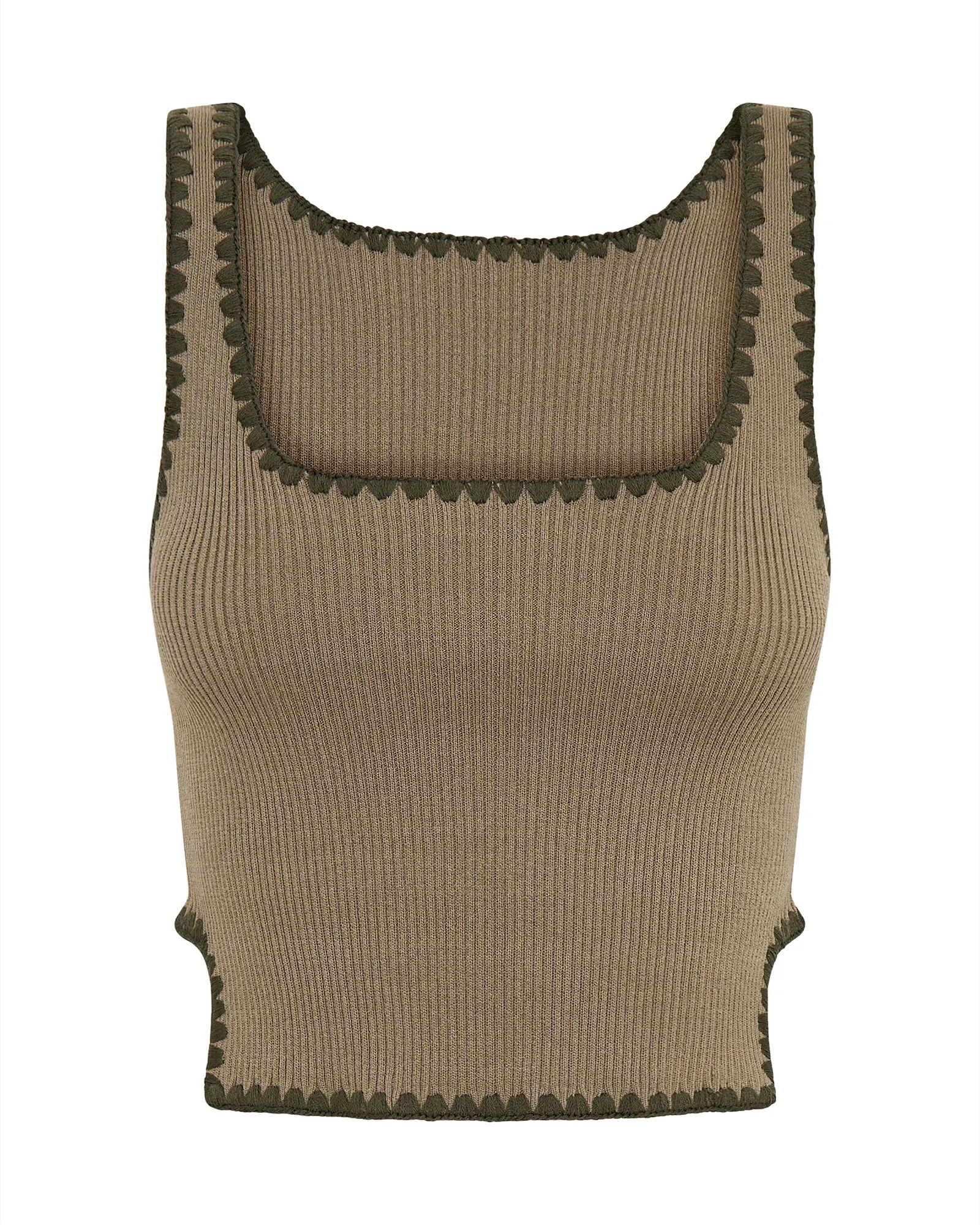 KNITTED SCALLOP TANK TOP