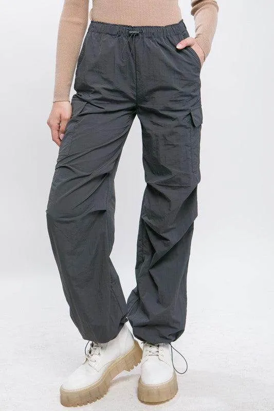 Loose Fit Parachute Cargo Pants