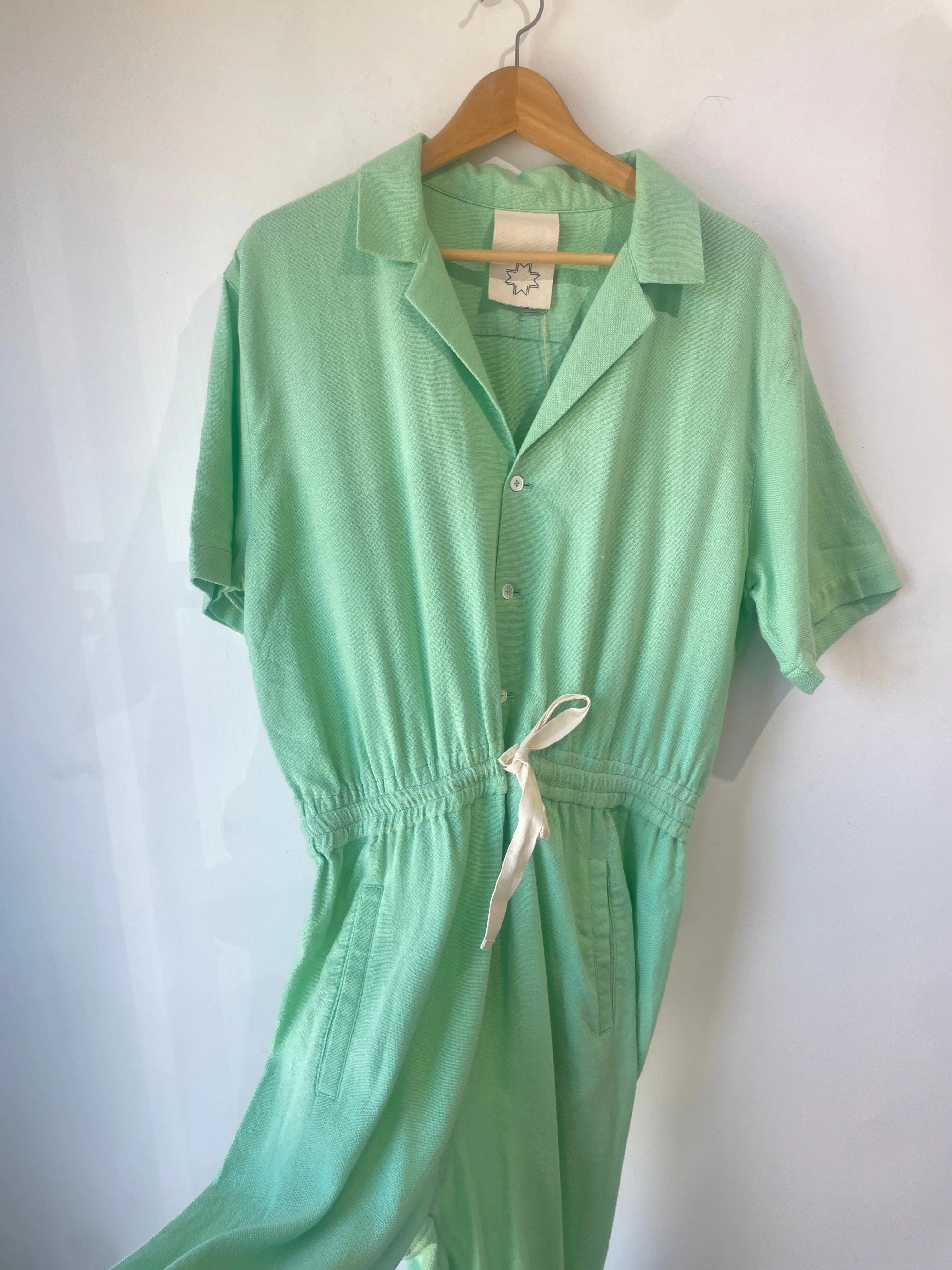 LWN Mint Green Cotton Jumpsuit