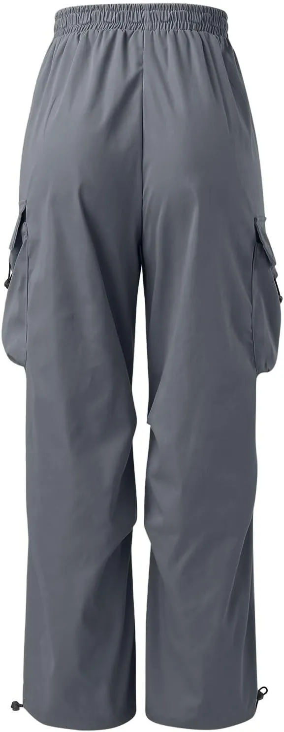 Mens Baggy Cargo Pants Casual Parachute Pants Drawstring Workout Athletic Sweatpants Plus Size Loose Harem Joggers
