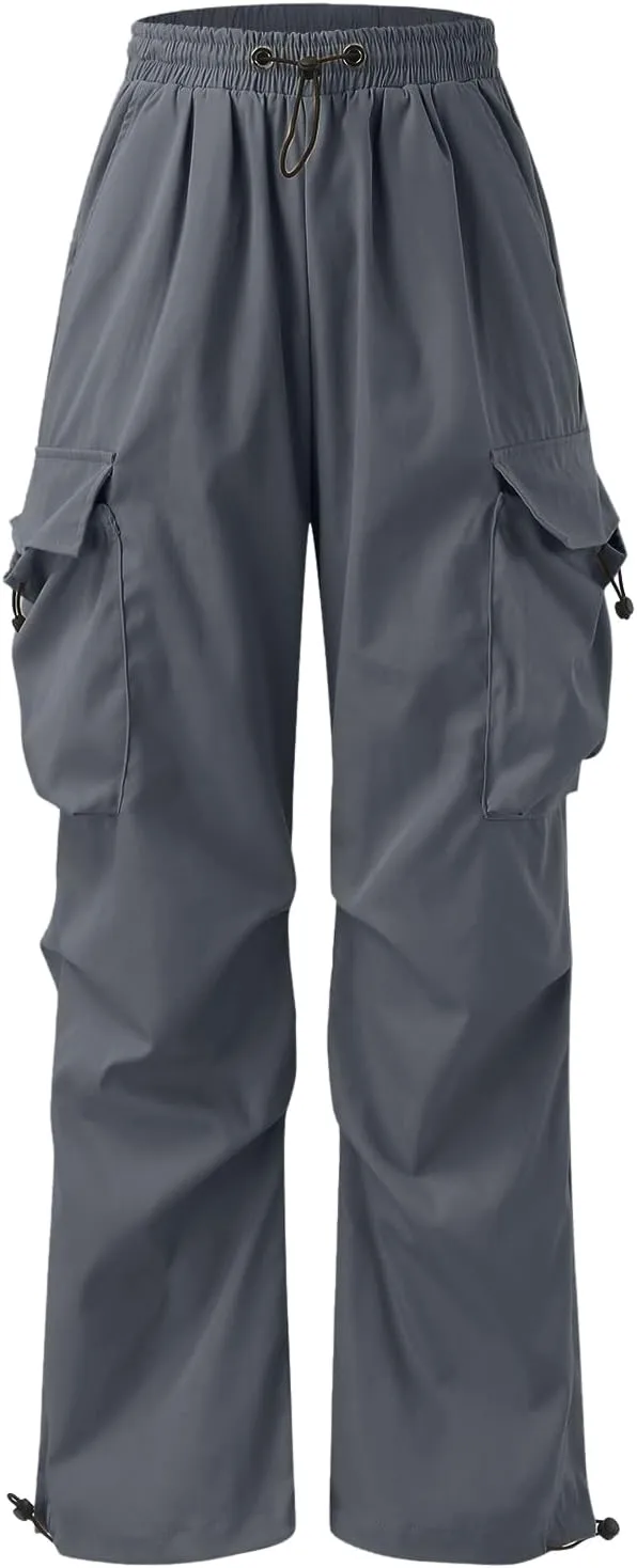Mens Baggy Cargo Pants Casual Parachute Pants Drawstring Workout Athletic Sweatpants Plus Size Loose Harem Joggers