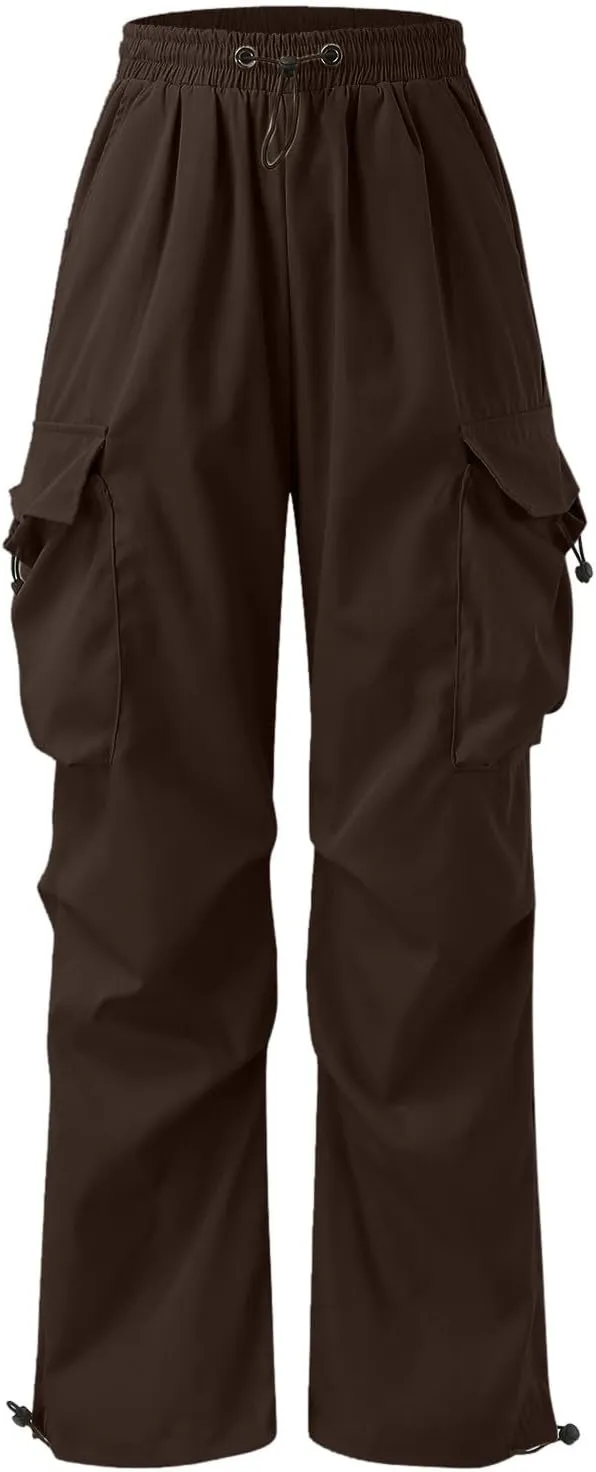 Men's Baggy Cargo Pants,Work Parachute Cargo Pants Y2k Casual Hip Hop Harem Pants with Pockets Sports Running Streewear