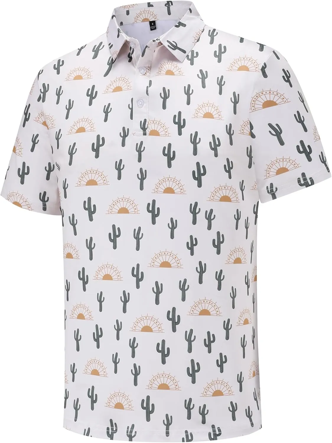 Mens Golf Polo Shirts Short Sleeve Dry Fit Print Performance Moisture Wicking Casual Funny Golf Polo Shirts for Men