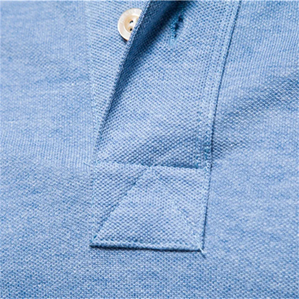Men's Short Sleeve Solid Color Cotton Polo Shirt