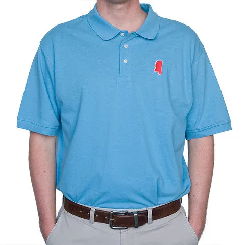 Mississippi Oxford Gameday Polo Light Blue