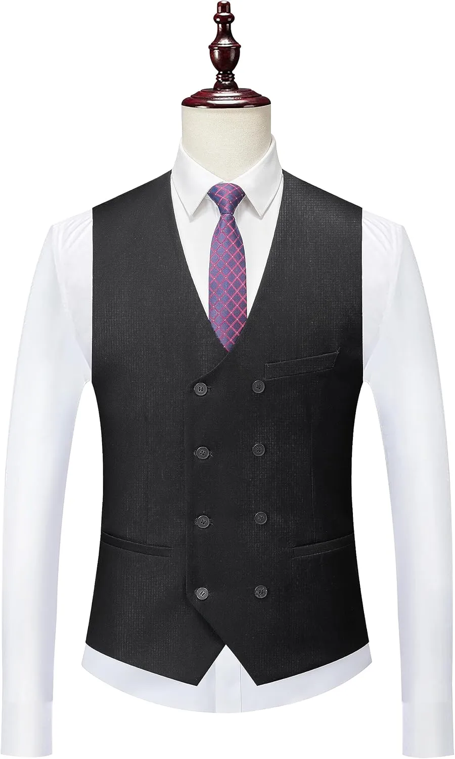 MOGU Mens 3 Piece Suit Slim Fit Tuxedo for Homecoming Wedding Prom Blazer Jacket Vest Pants with Tie Set
