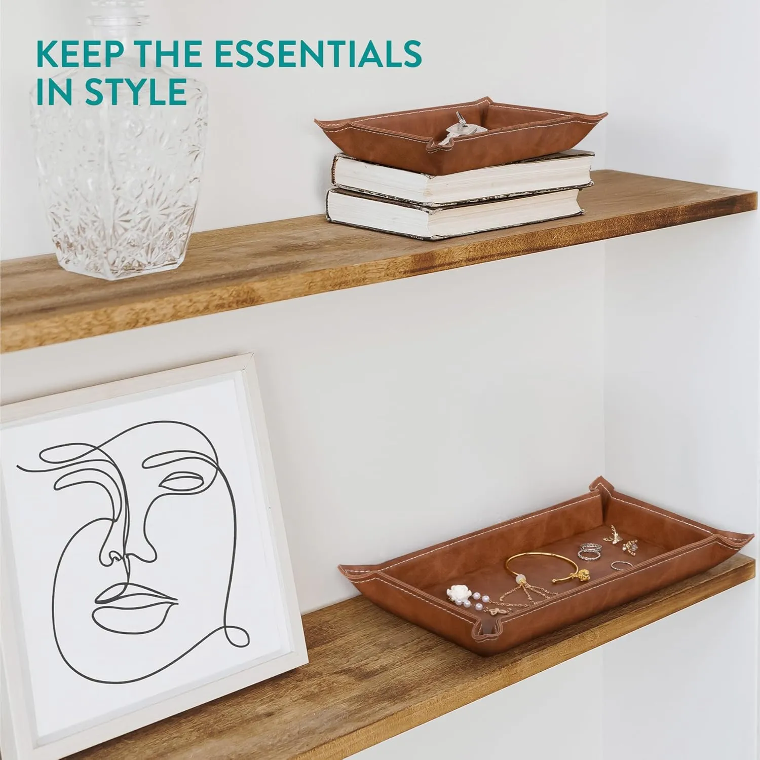 Navaris 2 x Empty Tray for Keys Coins Mobile Phone Jewellery  Office Bedside Table