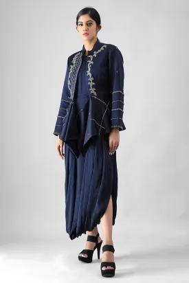Navy Blue Blazer and Dress Co-ord Set