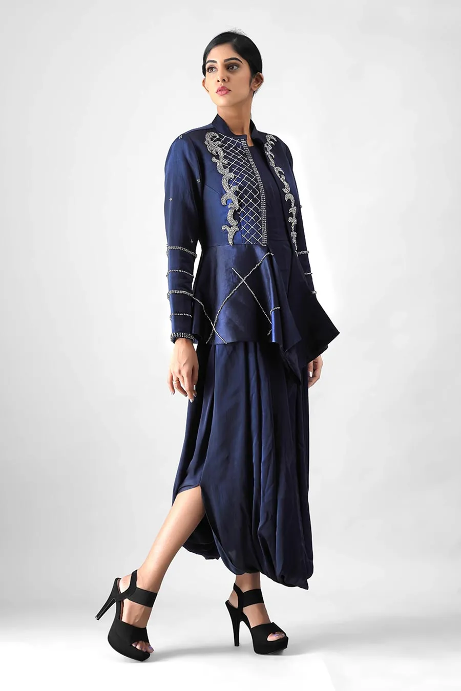 Navy Blue Blazer and Dress Co-ord Set