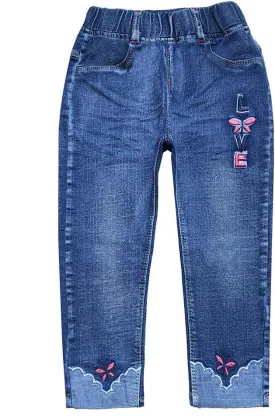 Peacolate 4-9T Infant Little Kids Girls Embroidery Jeans Denim Pants