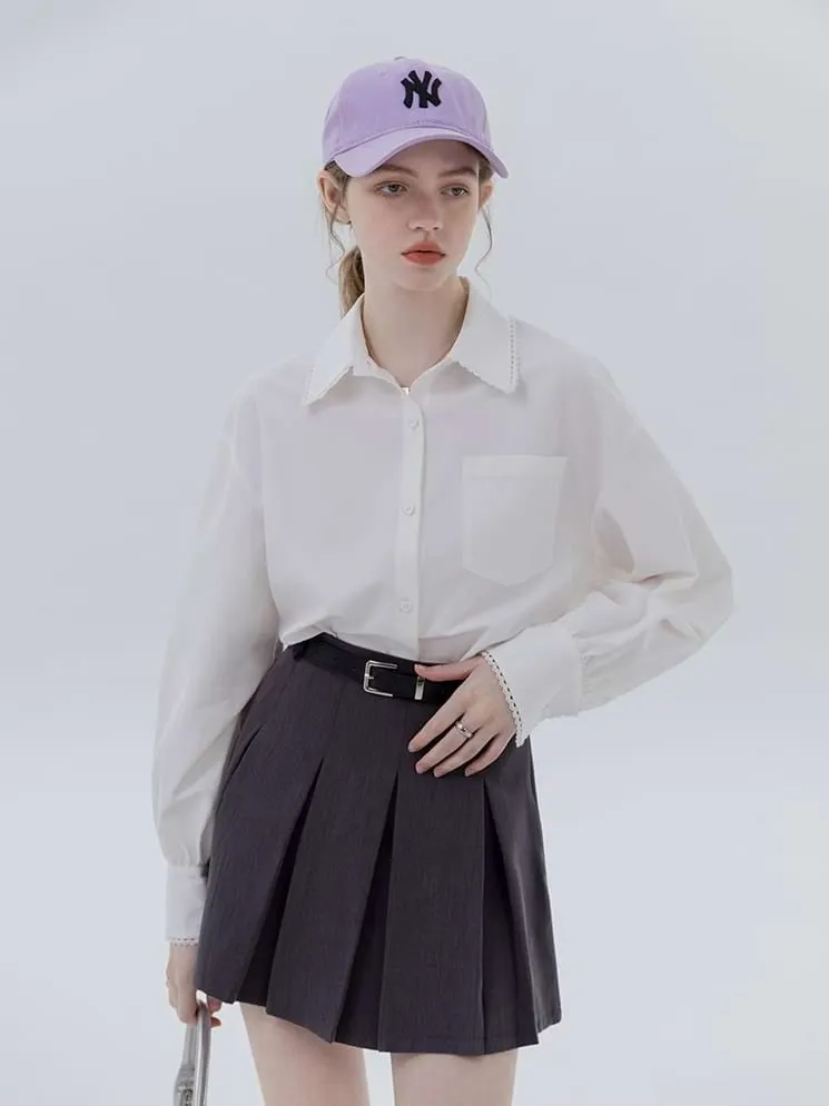 Pleated High Waist Mini Skirt
