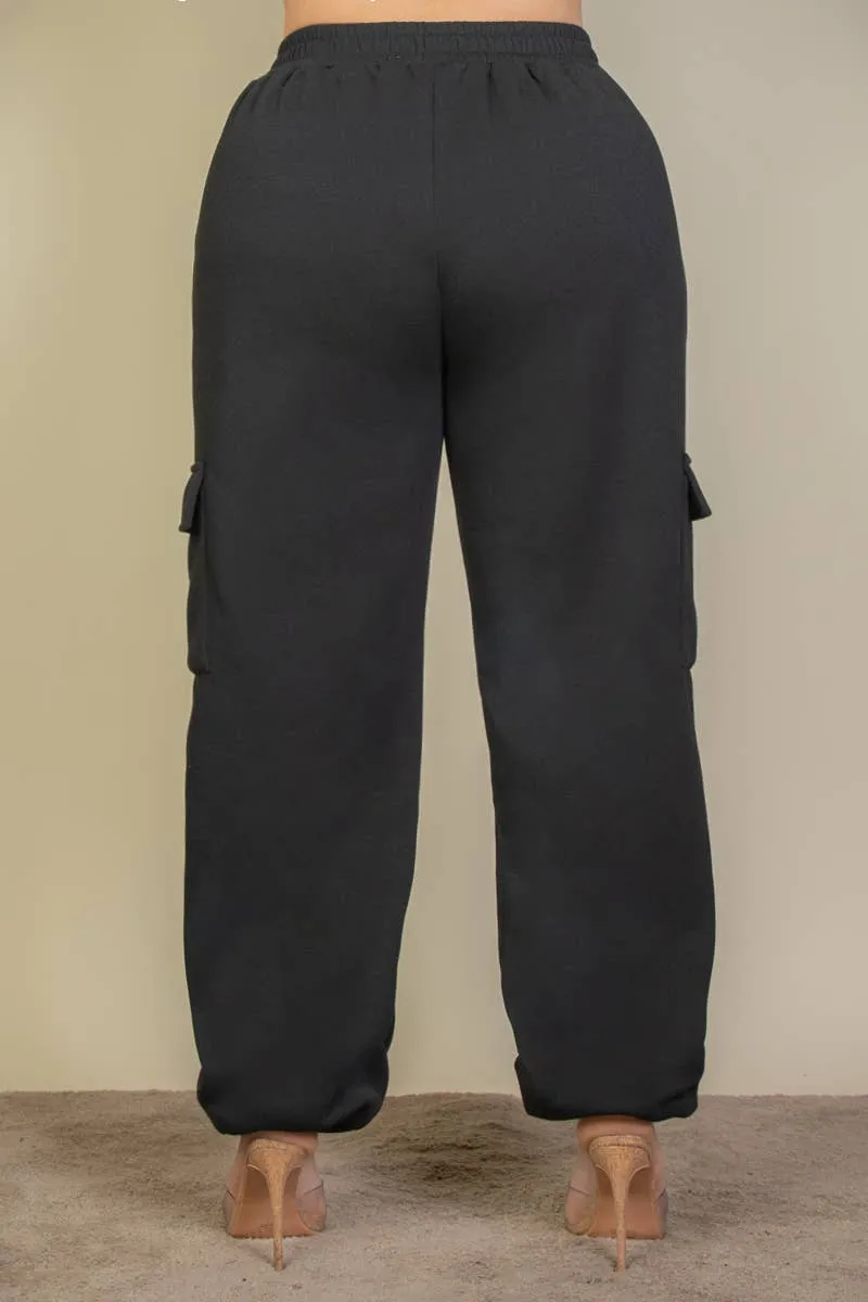 Plus Size Jogger Side Pocket Drawstring Waist Sweatpants