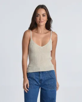 Ribbed Mesh Knitted Tank Top
