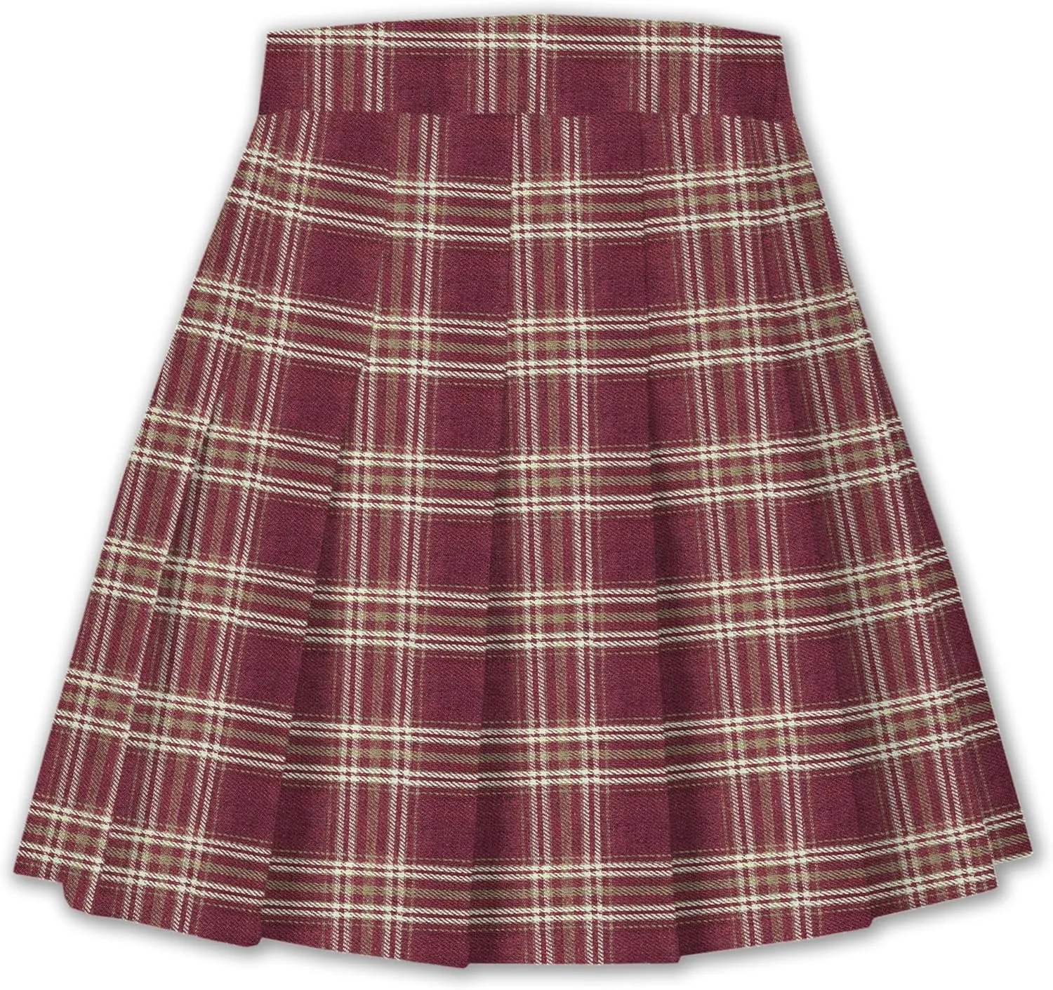 SANGTREE Women Girls Pleated Skirts with Shorts, Elastic Waist Uniform Plus Size Tennis Casual Skirt, 2 Years - US 4XL