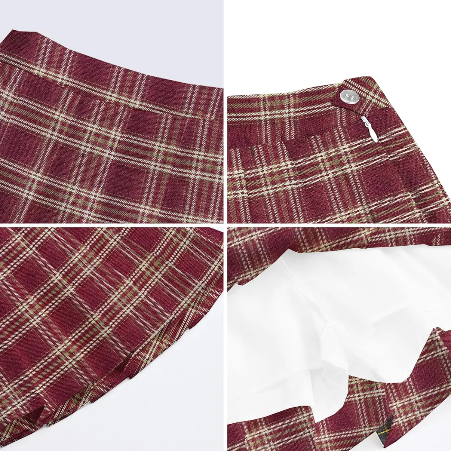SANGTREE Women Girls Pleated Skirts with Shorts, Elastic Waist Uniform Plus Size Tennis Casual Skirt, 2 Years - US 4XL