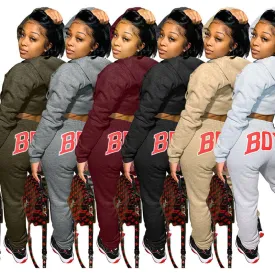 Solid color sweatshirt sports letter suit