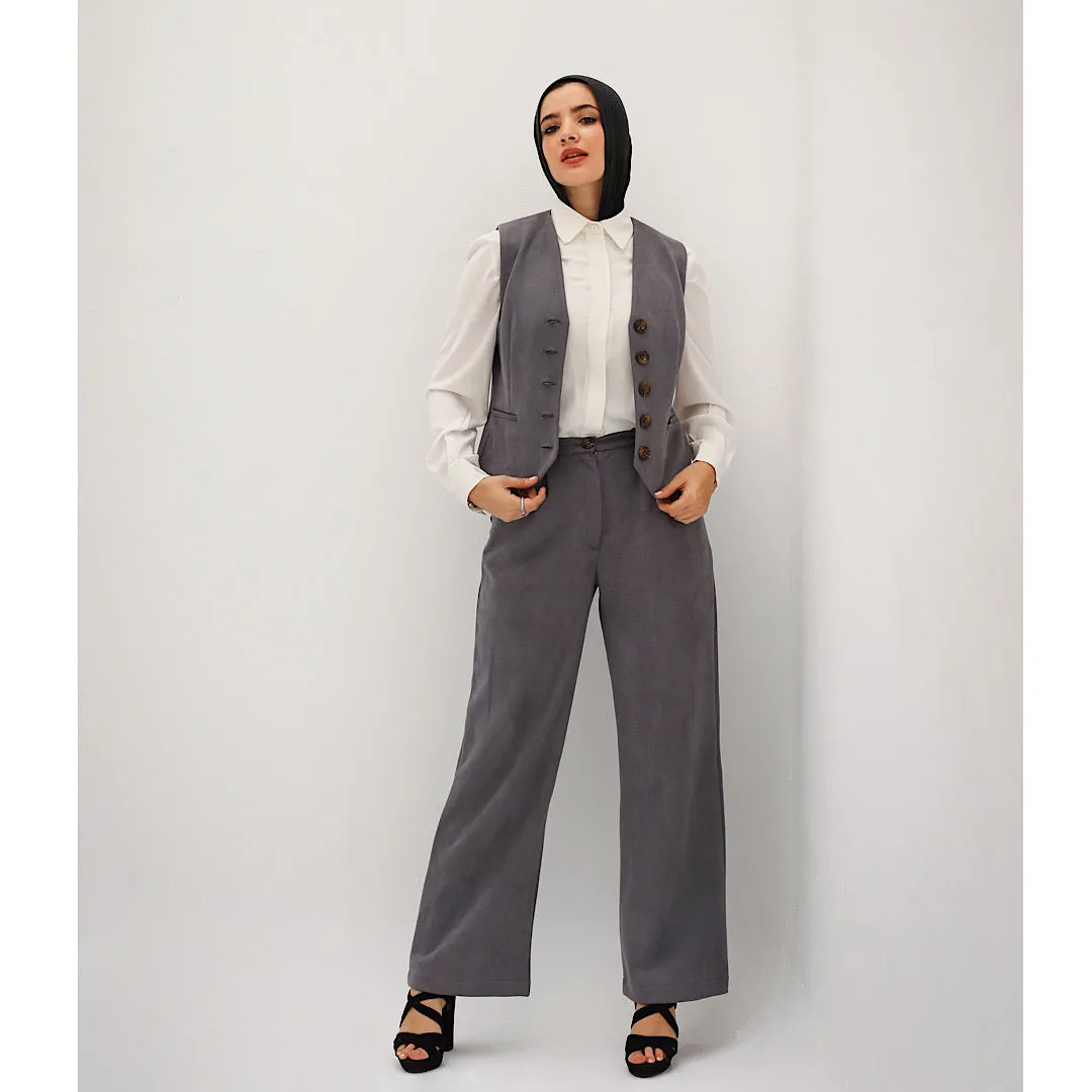 Suede waistcoat suit