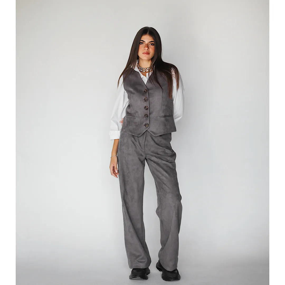 Suede waistcoat suit