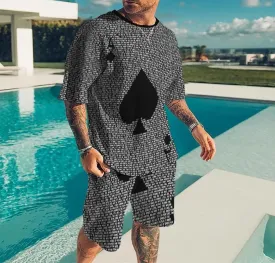 Summer Men's Set Casual Short Sleeve Shirt Suit Fashion 3D Print Oversized T-shirt Shorts Breathable Sportswear Tracksuit Street S3766056