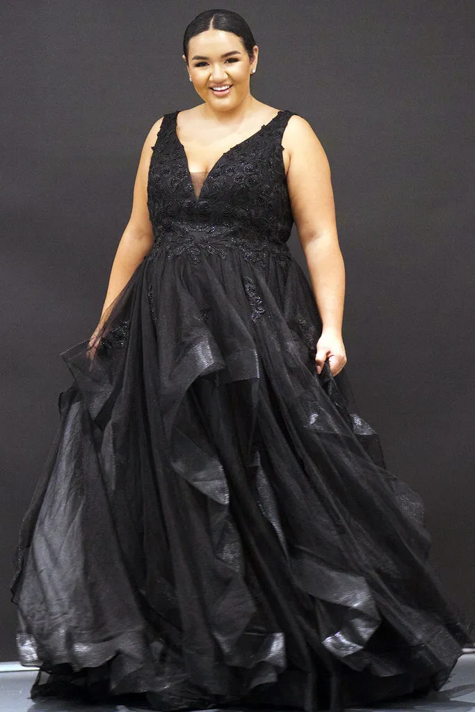 Sydneys Closet SC5285 Genevieve Black Or Ivory Bridal Dress