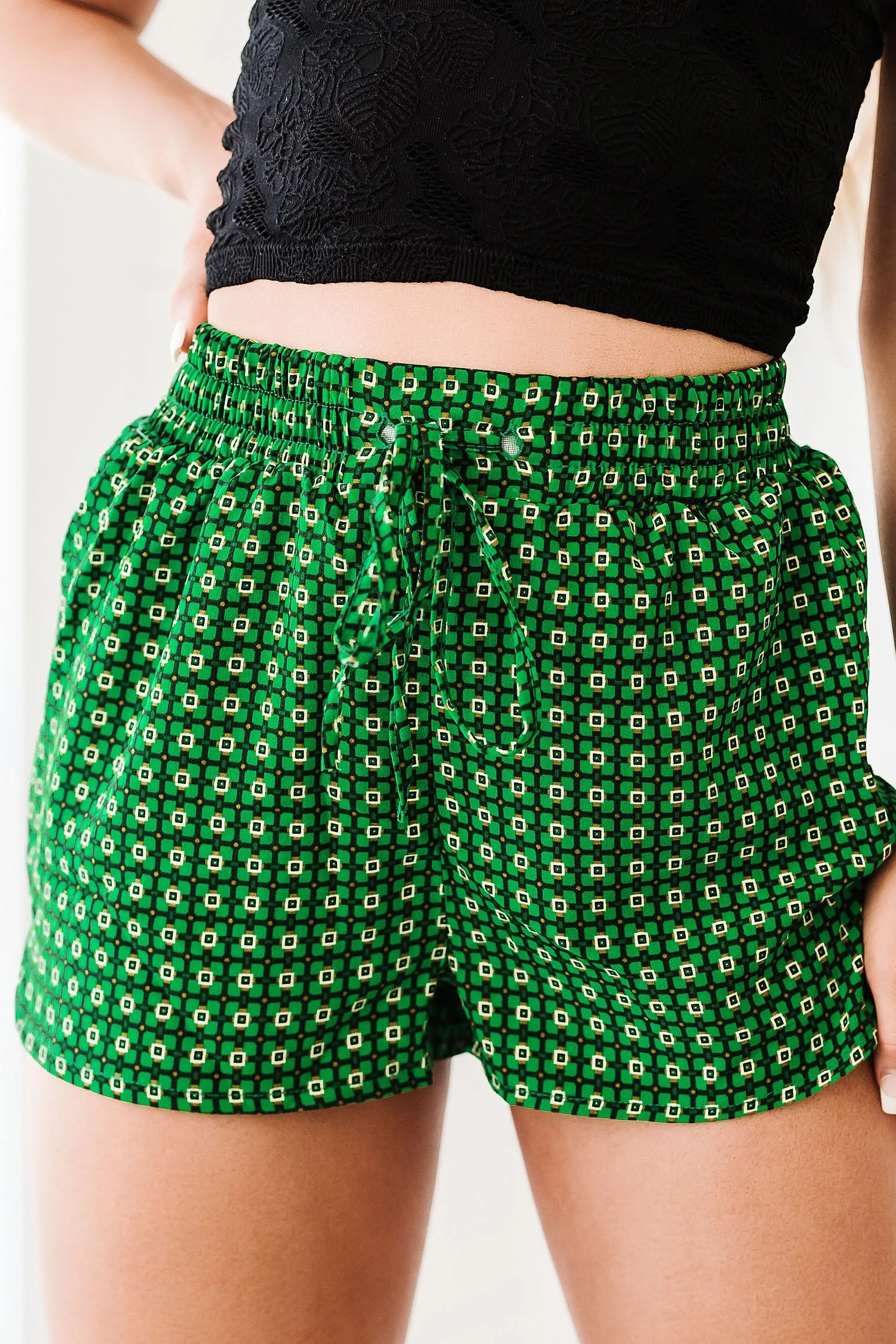 The Chicness Is Real Patterned Two Piece Short Set (Green Multi)