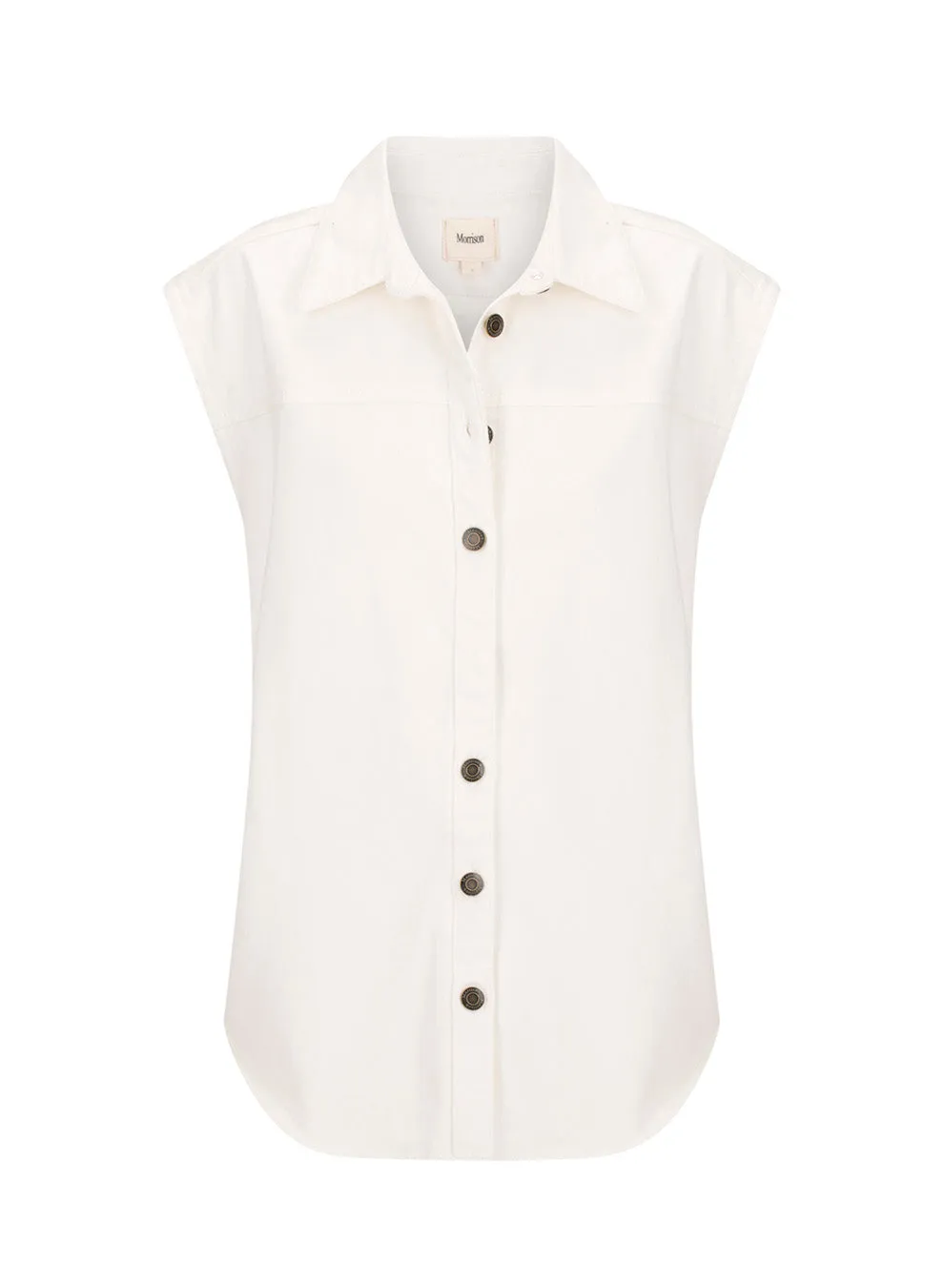 Theo Denim Vest White