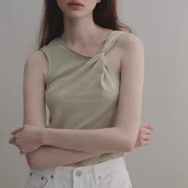 Unbalanced sleeveless top